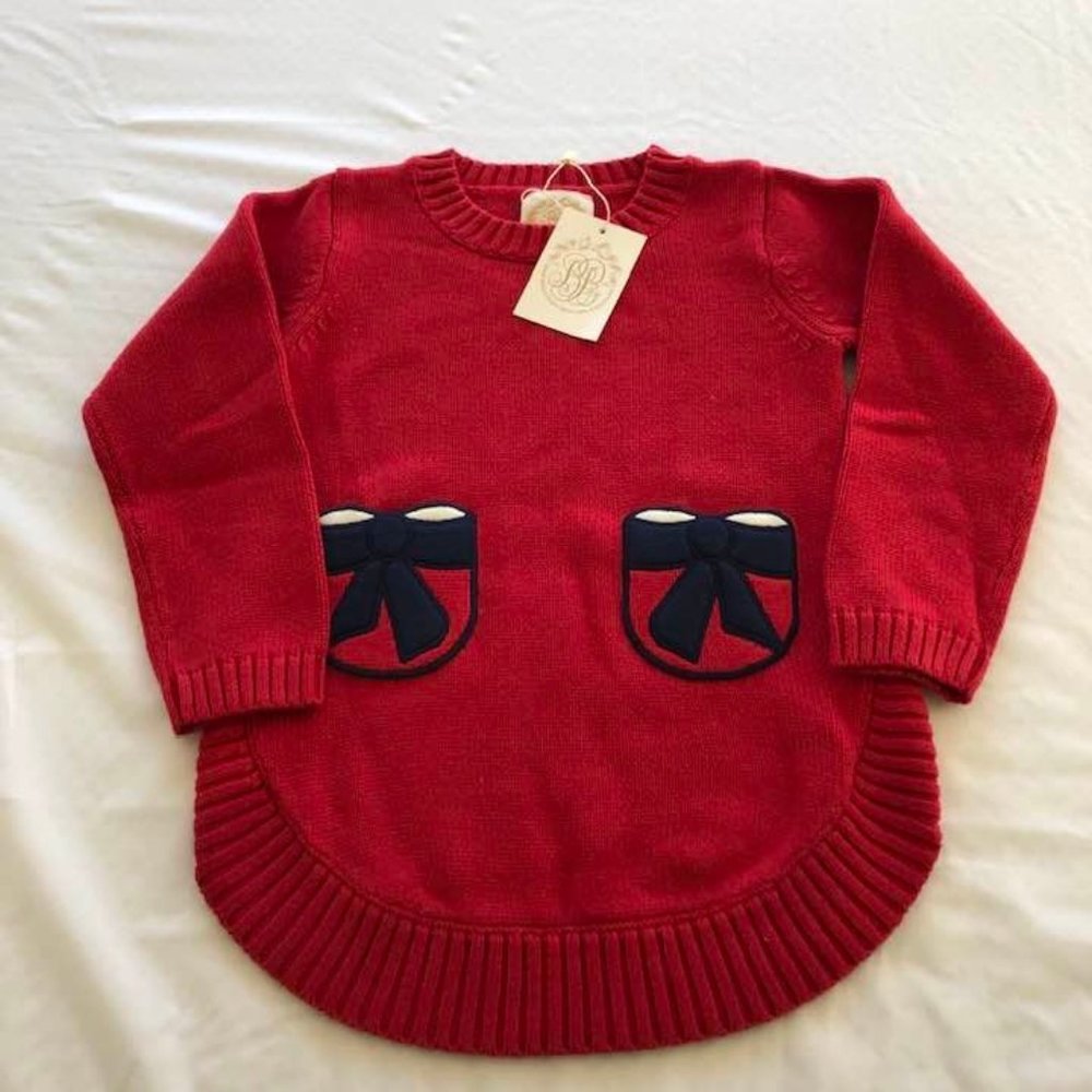 Richmond Red with Nantucket Navy Bows sweater